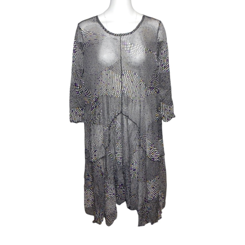 Comfy USA Black and White Long Sleeve Dress